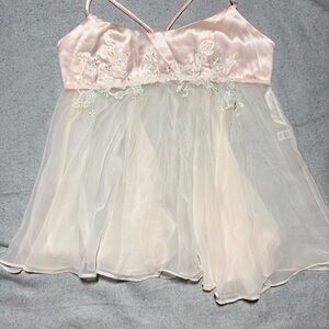 Victoria's Secret collection light pink embroidered babydoll size large